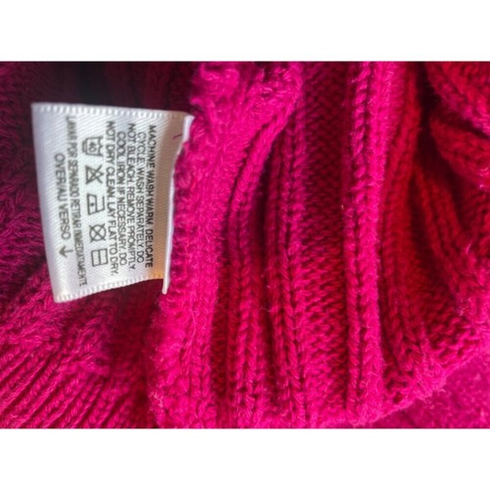 Lizwear Ribbed Knit Sweater Crewneck Long Sleeve Pullover‎ Top Magenta Pink - Picture 4 of 8